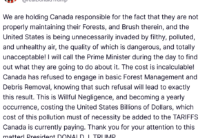 More Tariffs? Trump Accuses Canada of “Willful Negligence” Over Wildfires