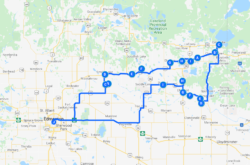 Route suggestion for a road trip from Edmonton