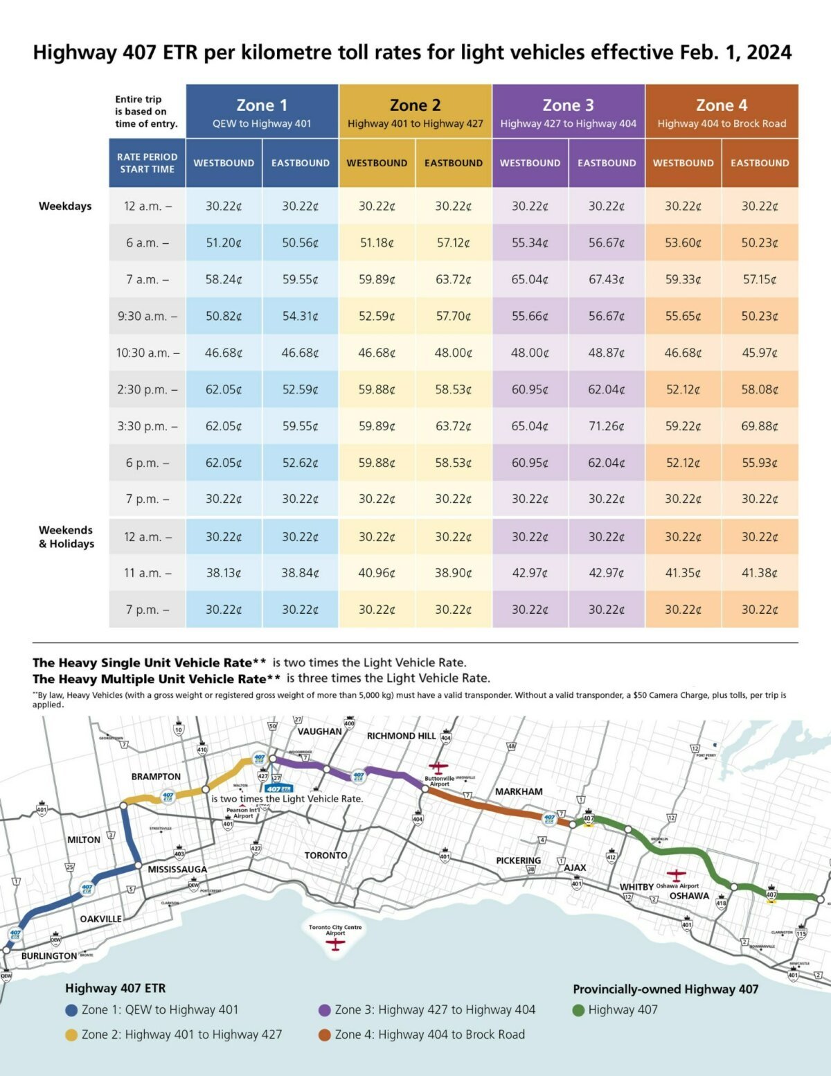407 ETR New Toll Rates 2025 Increase in Fees Effective February 1st