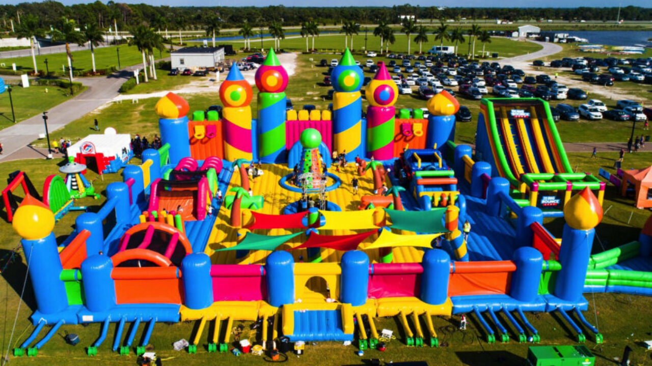 World s Largest Bouncy Castle With Huge Inflatable Slides Coming