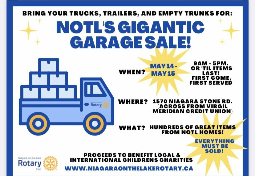 Niagara on the Lake Rotary Club a Gigantic Garage Sale Cornerstone Church, 1570 Niagara