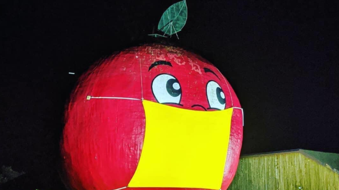 Colborne's Big Apple is Now Wearing a Giant Mask