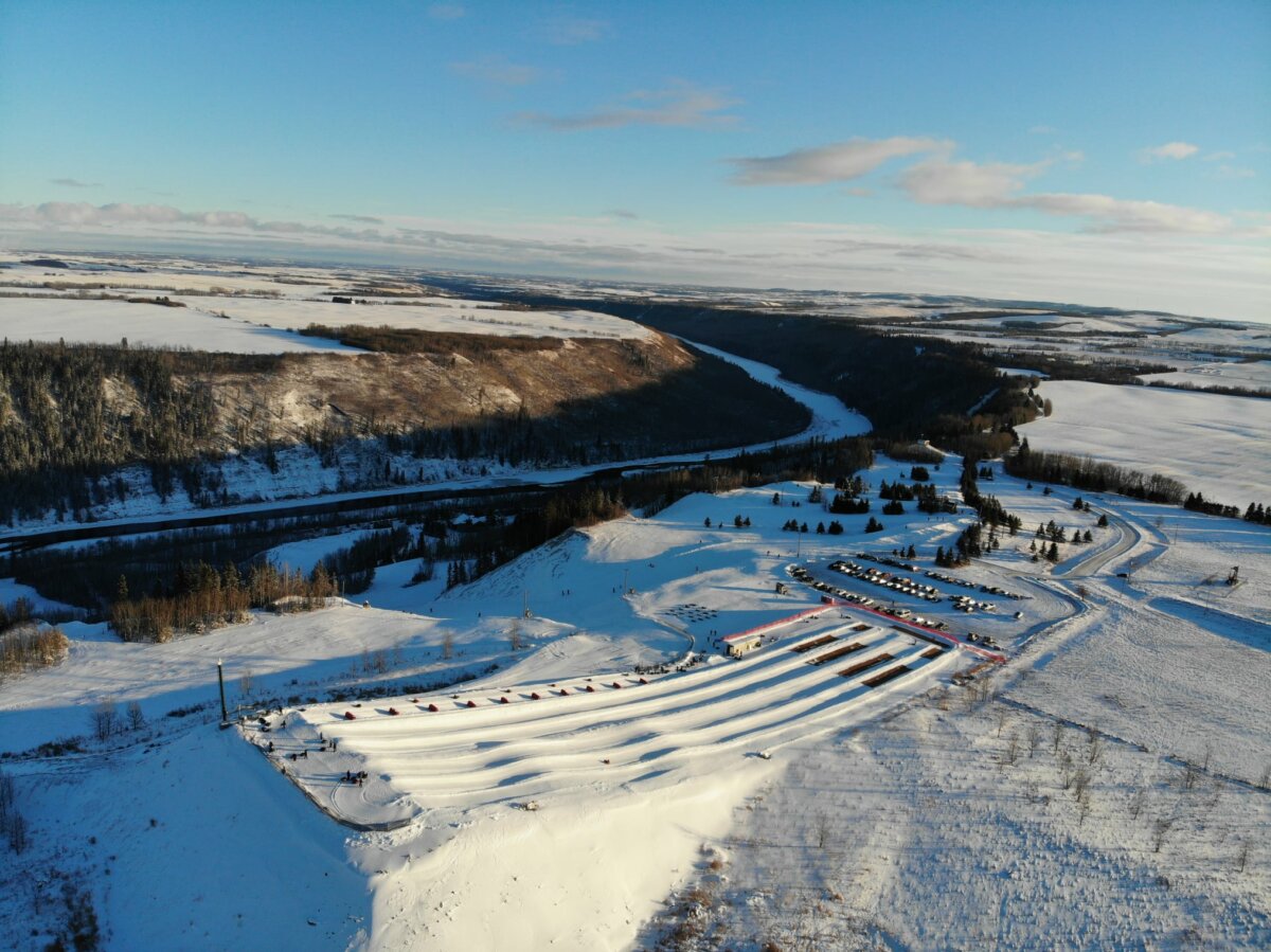 Night Glow Tubing Slide Down Colourful Slopes of Red Deer’s Canyon Ski