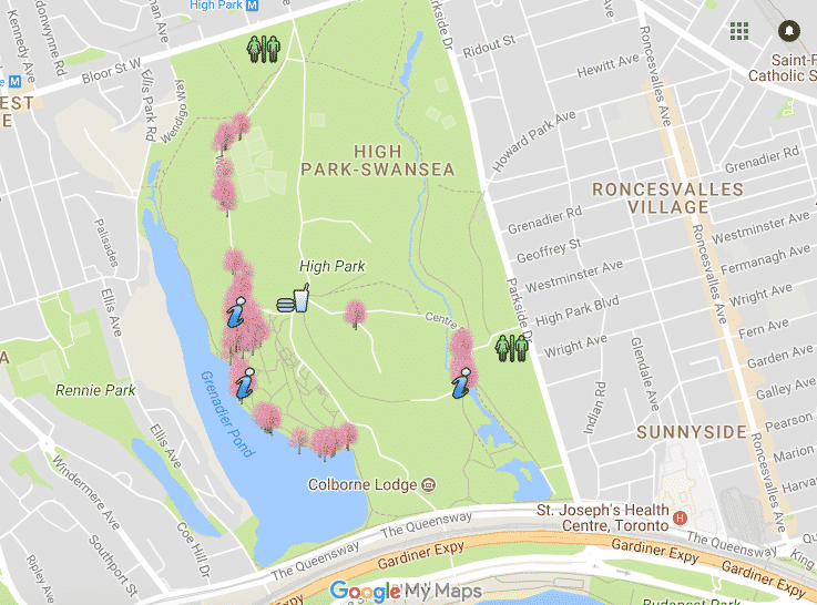 high park toronto map Cherry Blossoms In High Park To Do Canada high park toronto map