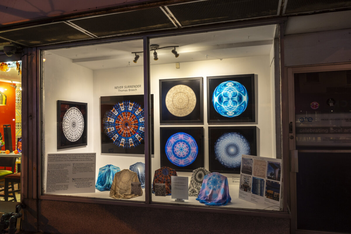 Never Surrender Display of Lensbased Art