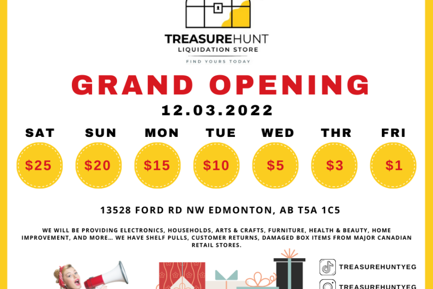 Grand Opening Treasure Hunt Liquidation Store
