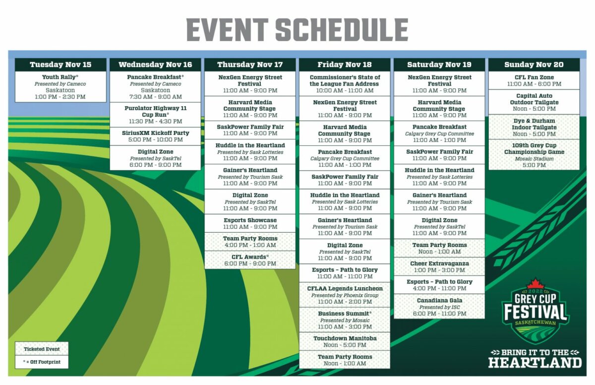 Things to Do to Celebrate 109th Grey Cup Week in Regina