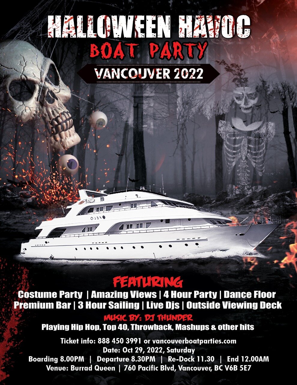 Halloween Havoc Boat Party Vancouver X Burrard Queen, 760 Pacific