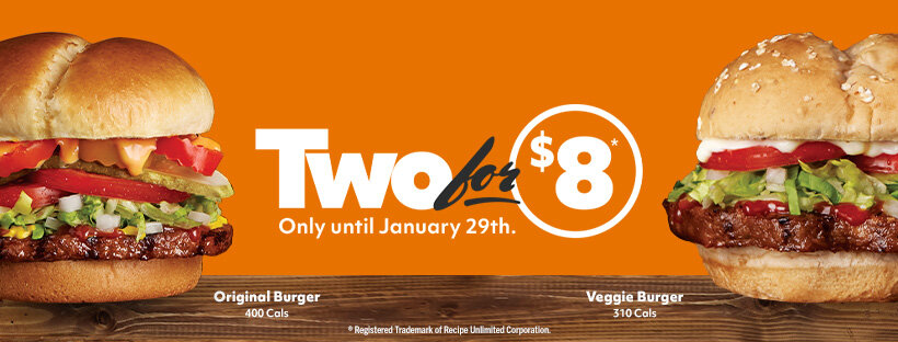 2 for $8 Burger Deal Now Available at Harvey’s