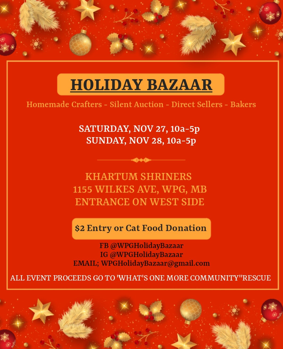 Holiday Bazaar Khartum Shriners, 1155 Wilkes Ave, Winnipeg To Do Canada