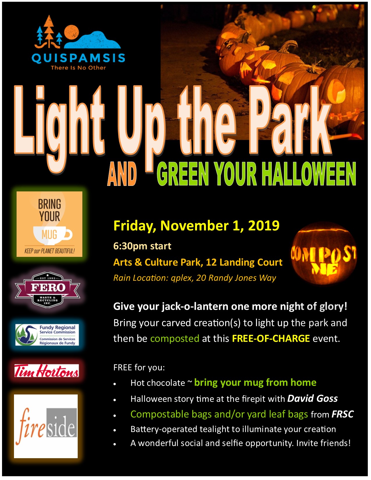 Light Up the Park & Green Your Halloween Quispamsis Arts & Culture