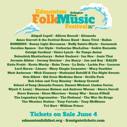 2022 Edmonton Folk Music Festival Reveals Complete Lineup; Tickets on