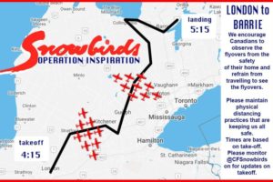 London to Kitchener to Collingwood to Barrie: Canadian Snowbirds Operation Inspiration