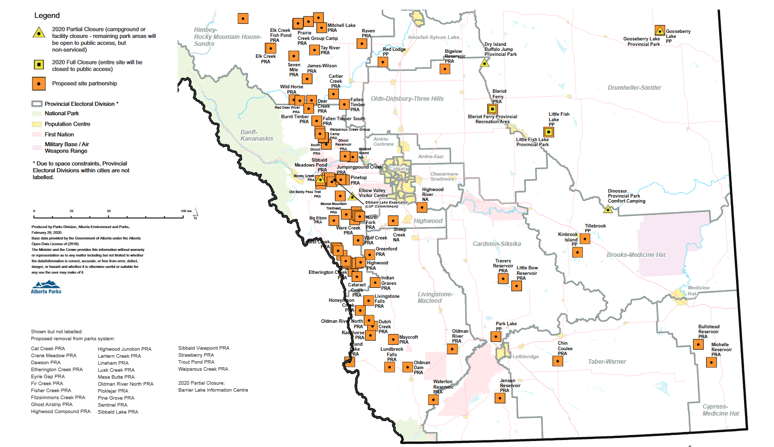 Alberta Provincial Parks Map
