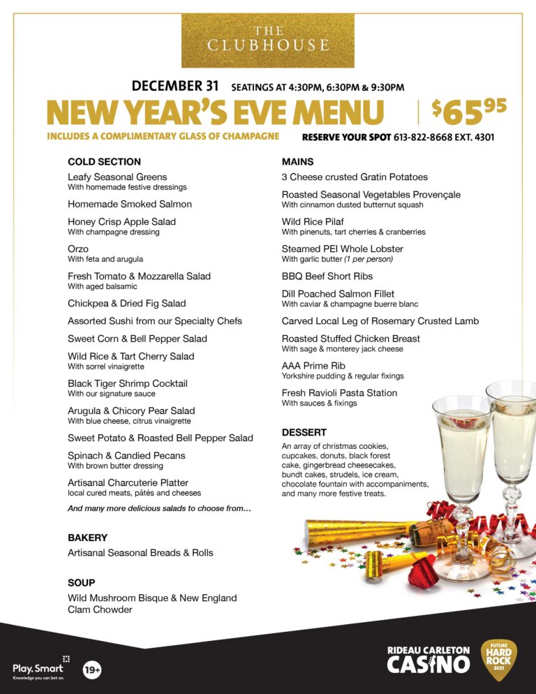 New Years Eve Brunch | Rideau Carleton Raceway Casino, Albion Rd, South, Gloucester | To Do Canada