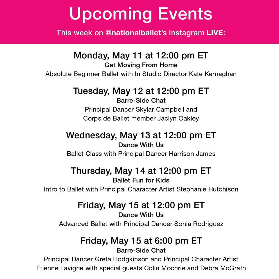 Take Free Ballet Classes From National Ballet of Canada Online