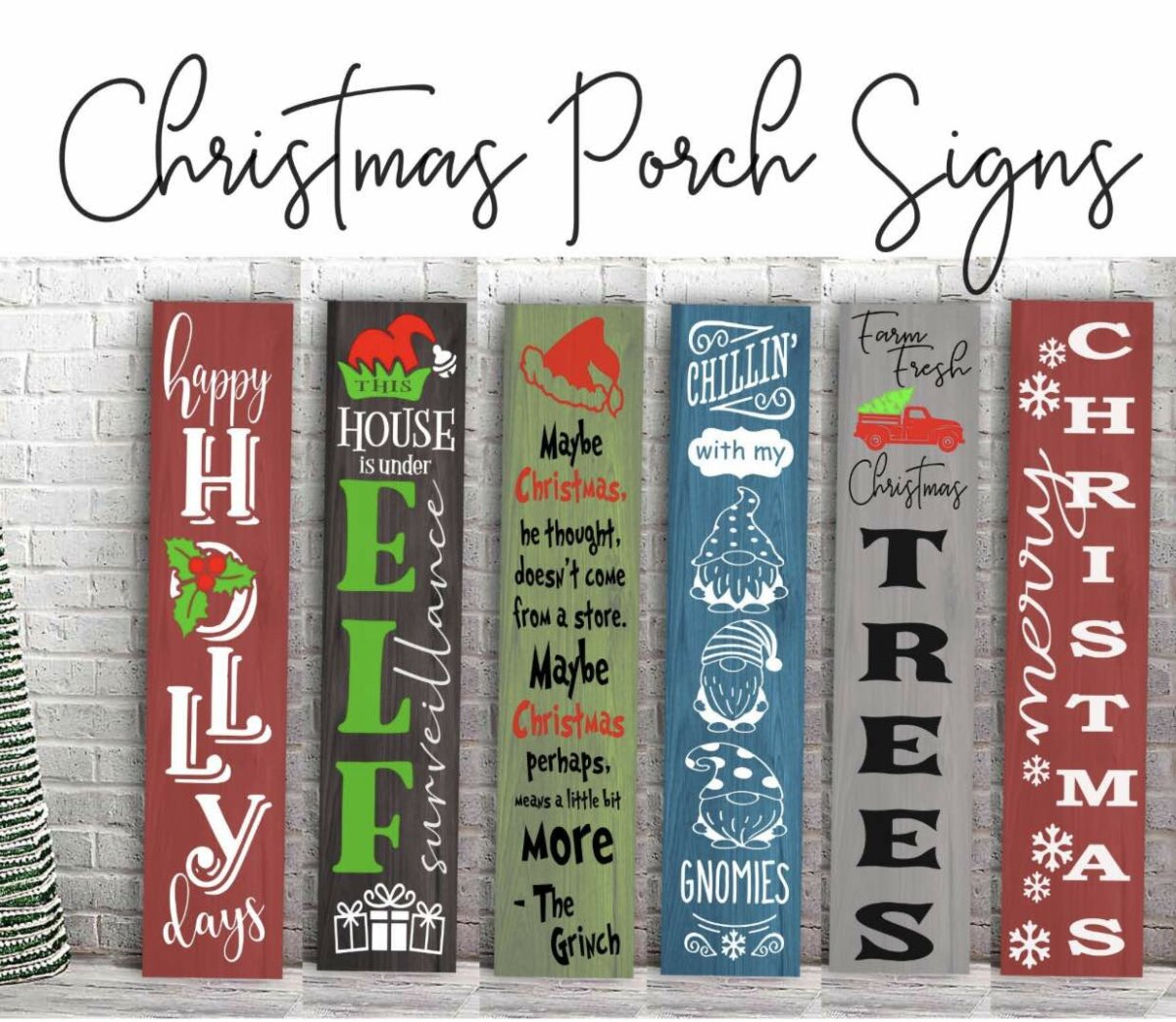 Christmas Porch Signs with Lines by Lacey