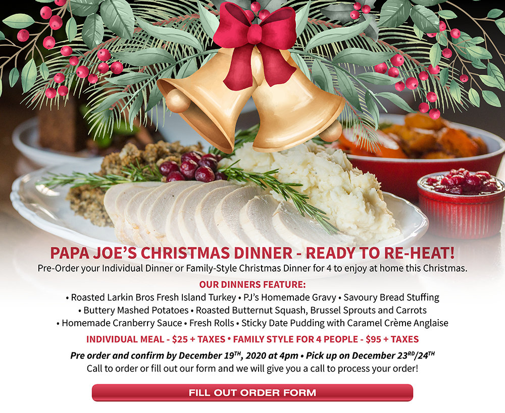 Places to Dinein or Order Christmas Dinner TakeOut in Charlottetown