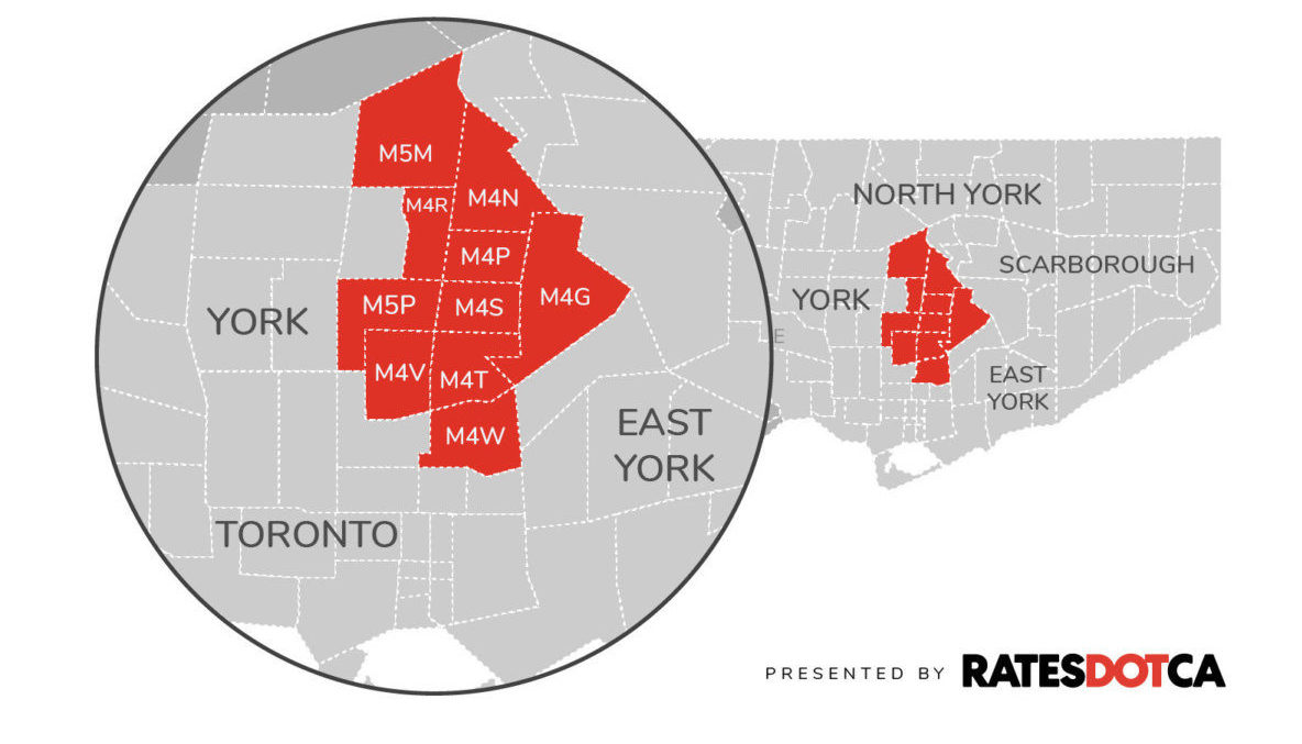Banff Postal Code Map Toronto Postal Codes With The Least And Most Expensive Auto Insurance Rates  | To Do Canada