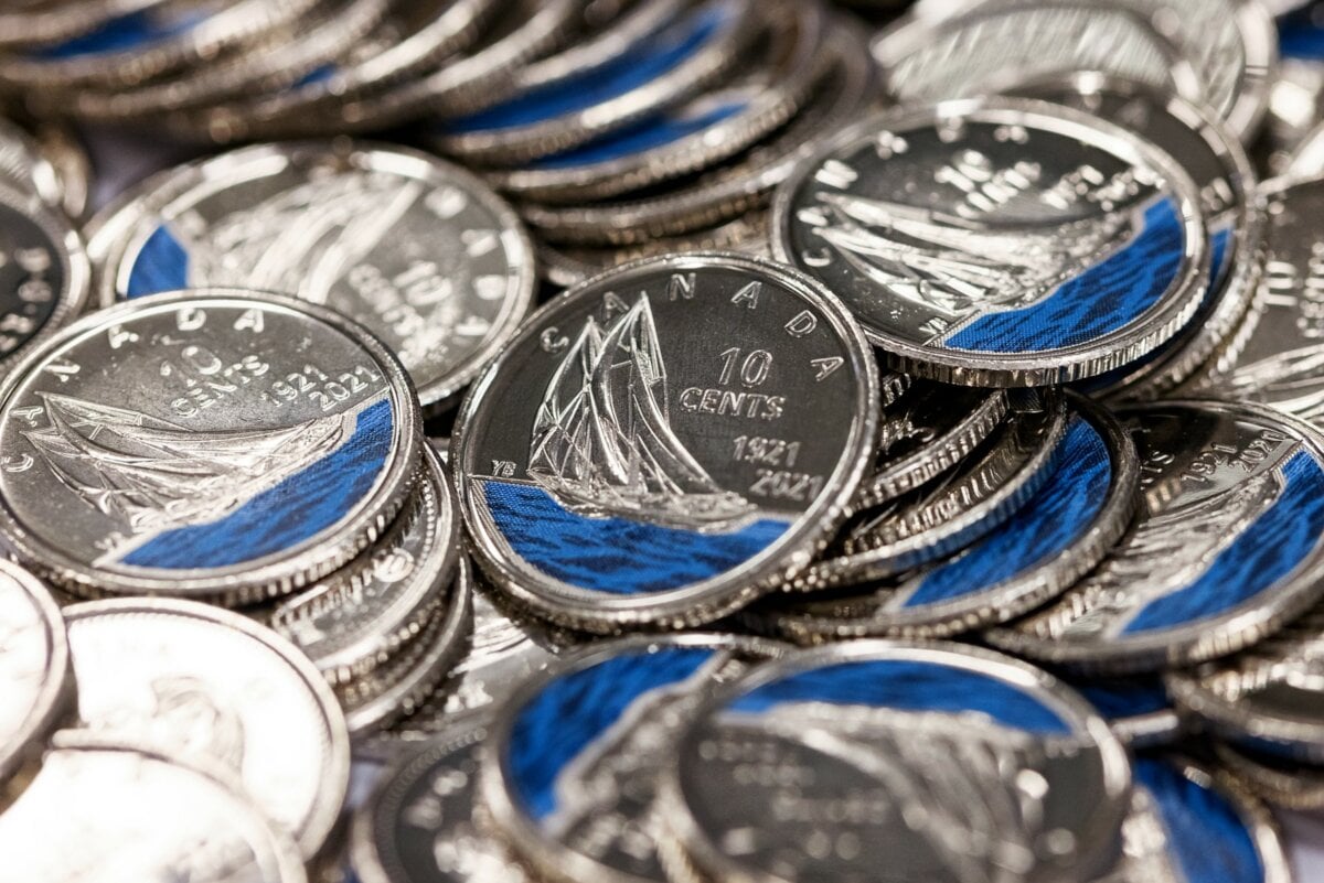 Royal Canadian Mint Issues Blue Circulation Dime to Celebrate the 100th