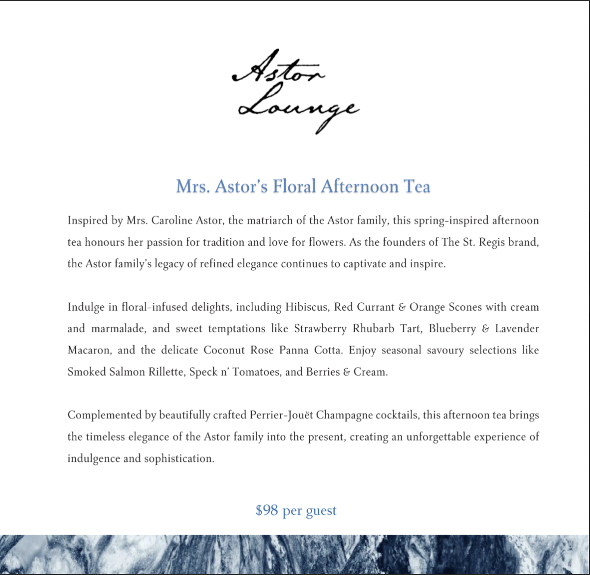 Mrs. Astor’s Floral Afternoon Tea
