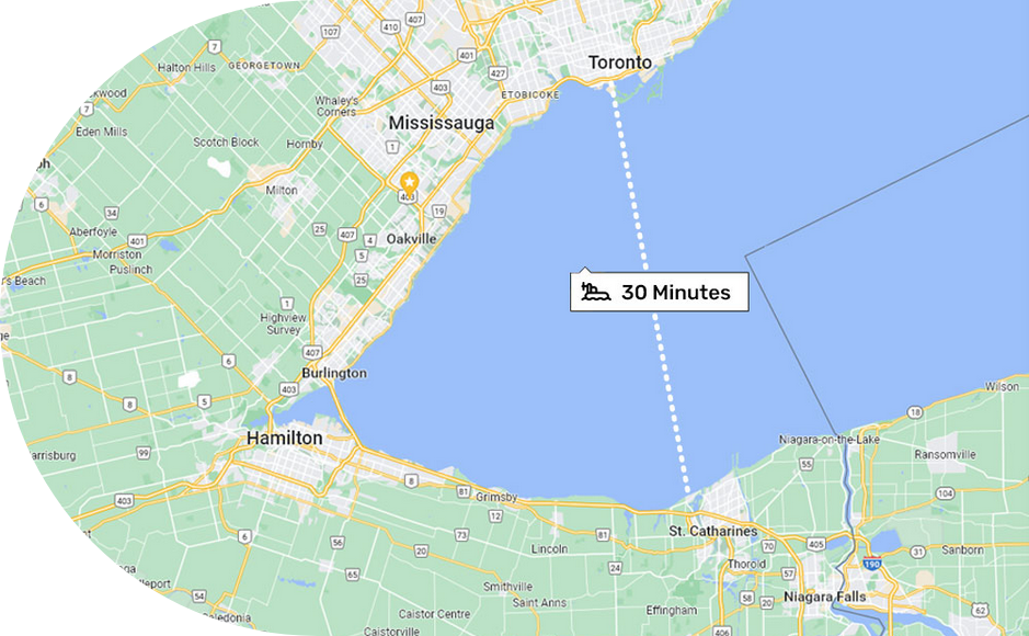 Rapid Hovercraft Transit Service Between Niagara Falls Region and