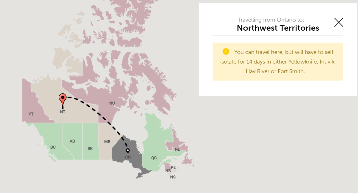 COVID19 Interactive Travel Map Canadian Travel & Tourism Website Lets