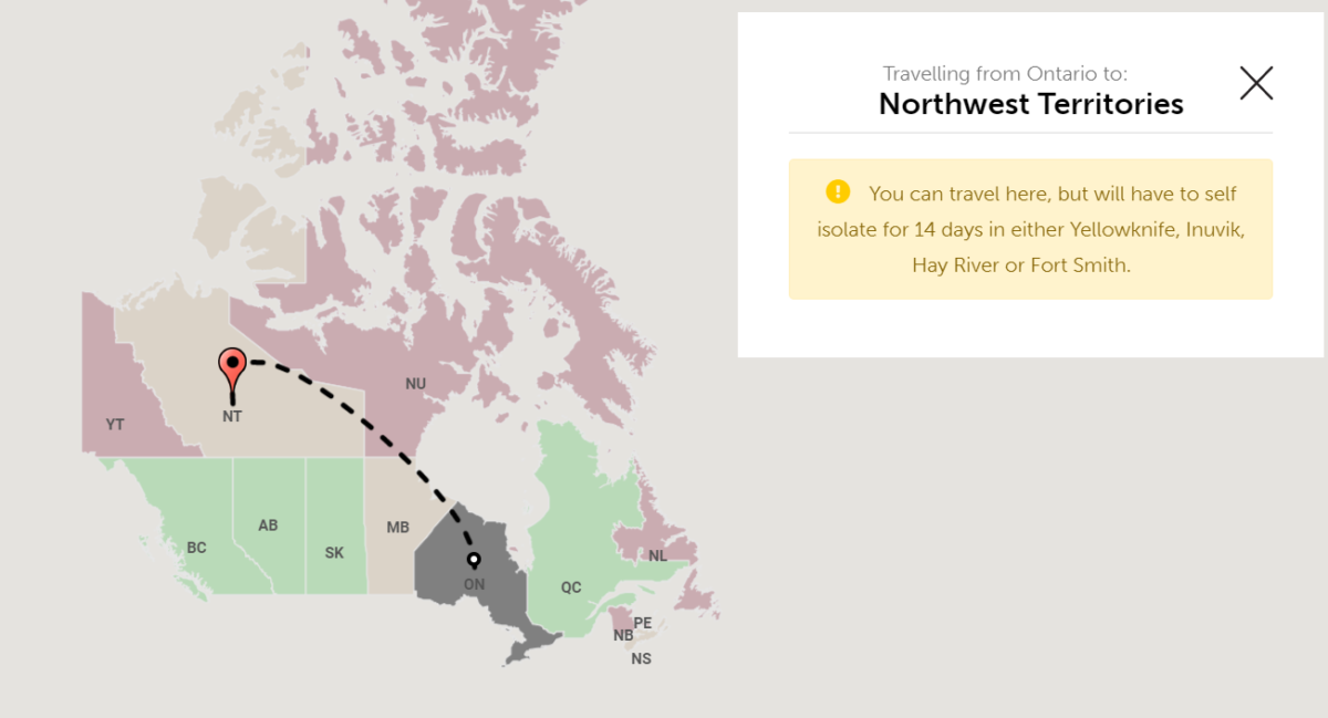 travel advisory map canada