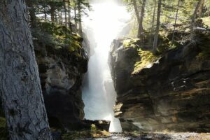 Siffleur Falls Hike: Cross a Suspension Bridge to Reach a Gorge and Stunning Falls