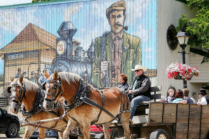 Explore Stony Plain on a Horse & Wagon Mural Tour This Summer