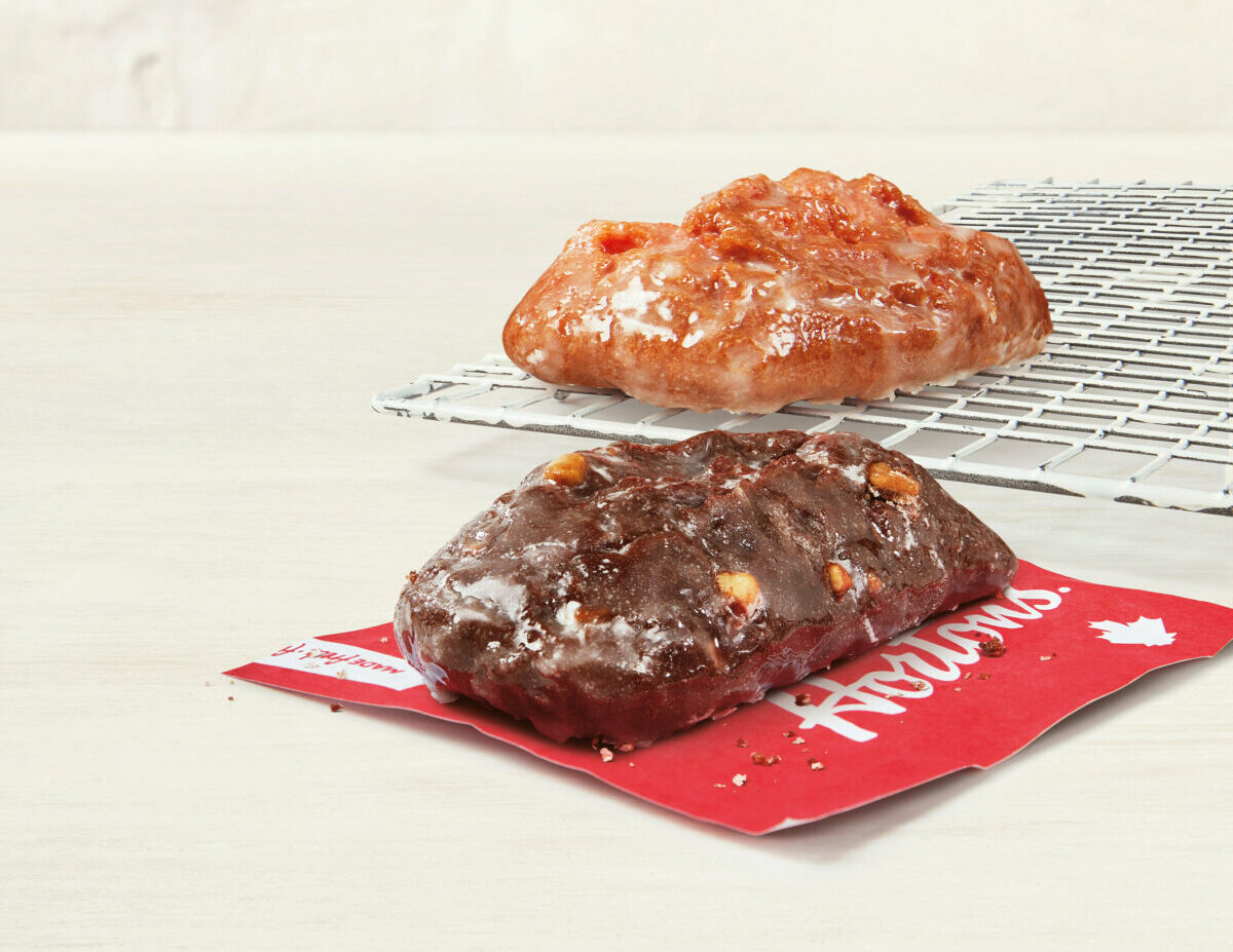 Tim Hortons relaunches two of Canada's favourite donuts! Introducing the  new Apple Fritter and Boston Cream, with over 40% more apples and over 33%  more filling