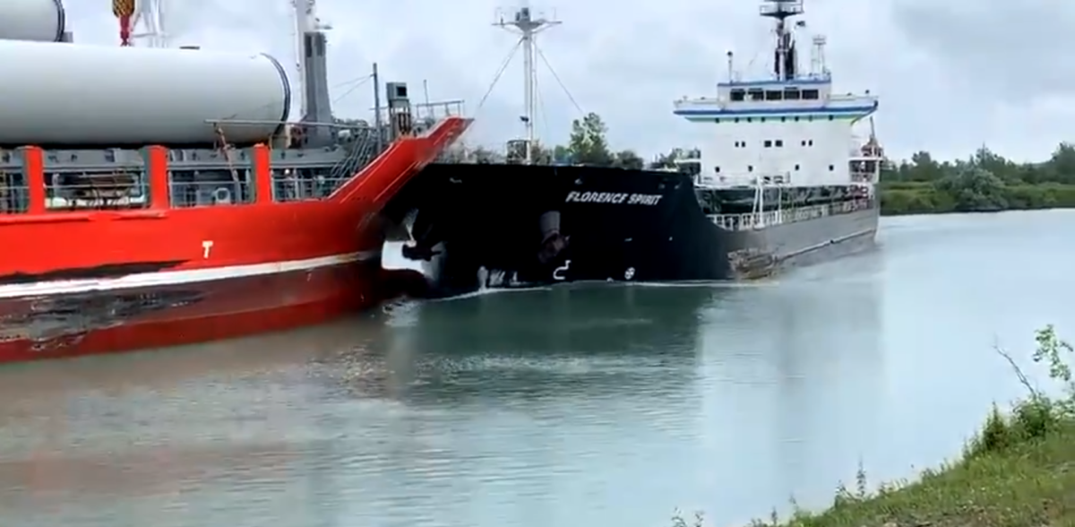 Welland Canal Cargo Ship Collision