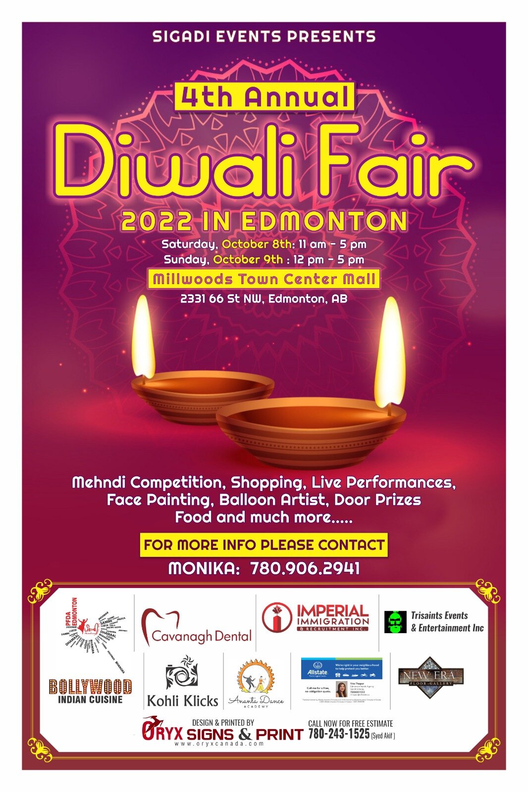 Diwali Fair Mill Woods Town Centre Mall, 2331 66 St NW, Edmonton To