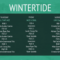 WinterTide Schedule