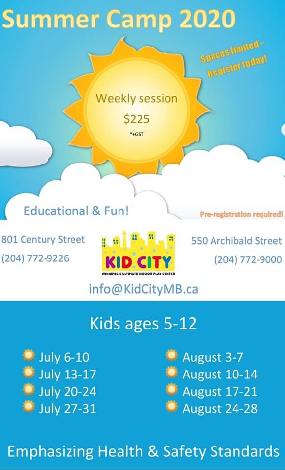 Summer Camps at Kid City Kid City, 811 Century Street, Winnipeg To