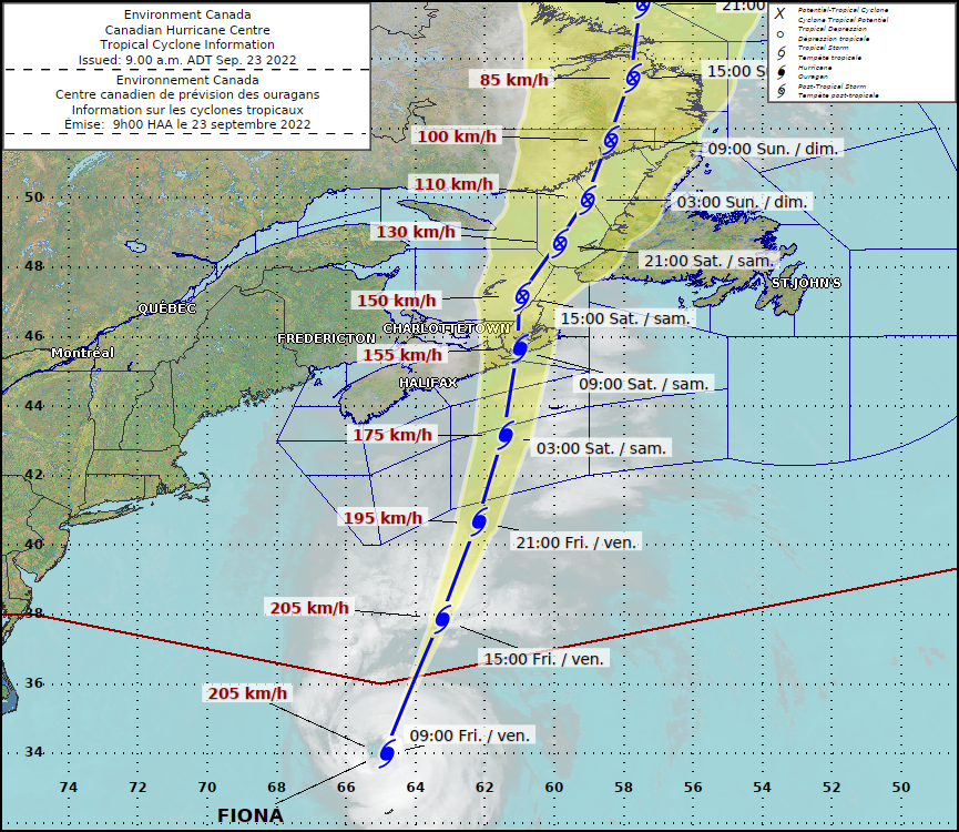 Hurricane Warning Issued For PEI, Parts of Nova Scotia and Newfoundland