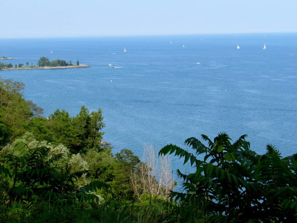 views of lake ontario from Rosetta McClain Gardens, Scarborough
